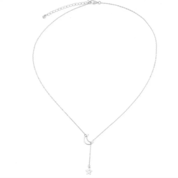 Sweetheart Silver Tone Crescent Moon Necklace. - Picture 4 of 5